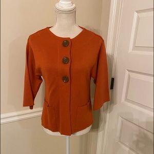 Kasper-size petite M orange sweater jacket. Good condition
